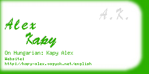 alex kapy business card